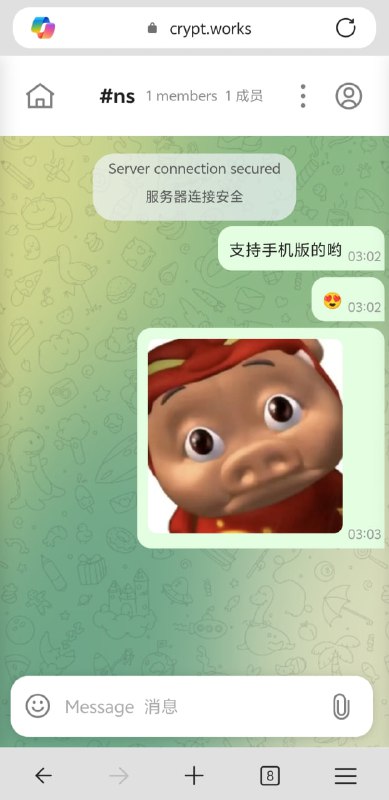 ❗️终于可以开源了[NodeCrypt]端到端加密聊天系统——cloudflare workers版一个部署在cloudflare worker上的端到端加密聊天软件，界面参考了telegram