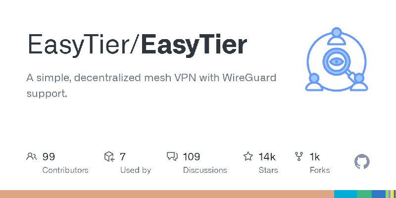 GitHub - EasyTier/EasyTier: A simple, decentralized mesh VPN with WireGuard support.