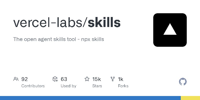 GitHub - vercel-labs/skills: The open agent skills tool - npx skills