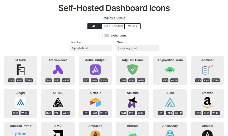 Self-Hosted Dashboard Icons