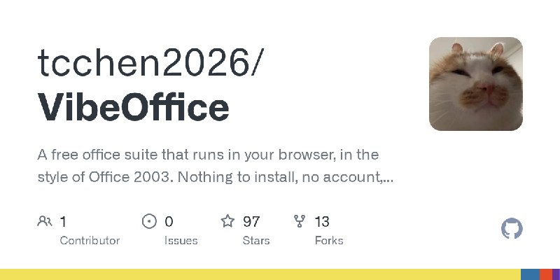GitHub - tcchen2026/VibeOffice: A free office suite that runs in your browser, in the style of Office 2003. Nothing to install…