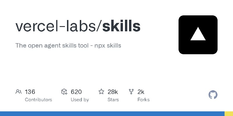 GitHub - vercel-labs/skills: The open agent skills tool - npx skills