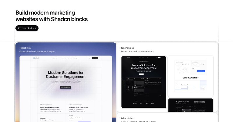 Shadcn Marketing Blocks | Tailark