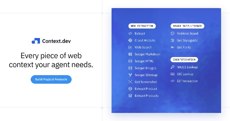 Context.dev: Web Data API for AI Agents (Scrape, Search, Crawl)