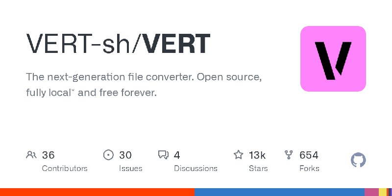 GitHub - VERT-sh/VERT: The next-generation file converter. Open source, fully local* and free forever.