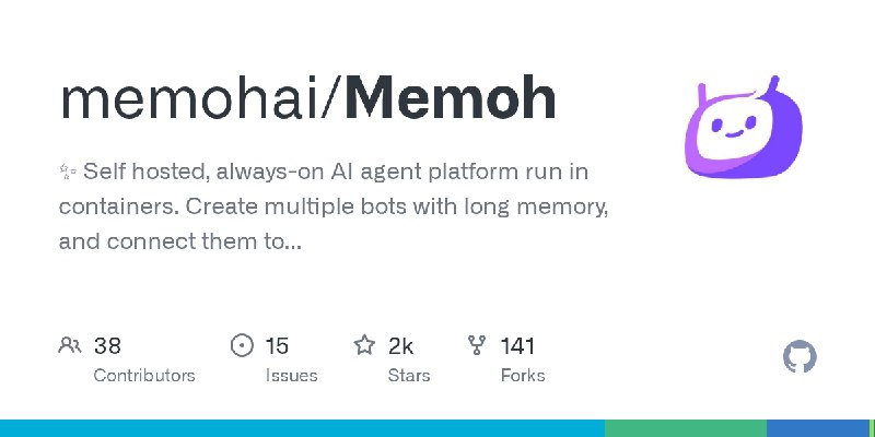 GitHub - memohai/Memoh: ✨ Self hosted, always-on AI agent platform run in containers. Create multiple bots with long memory, and…