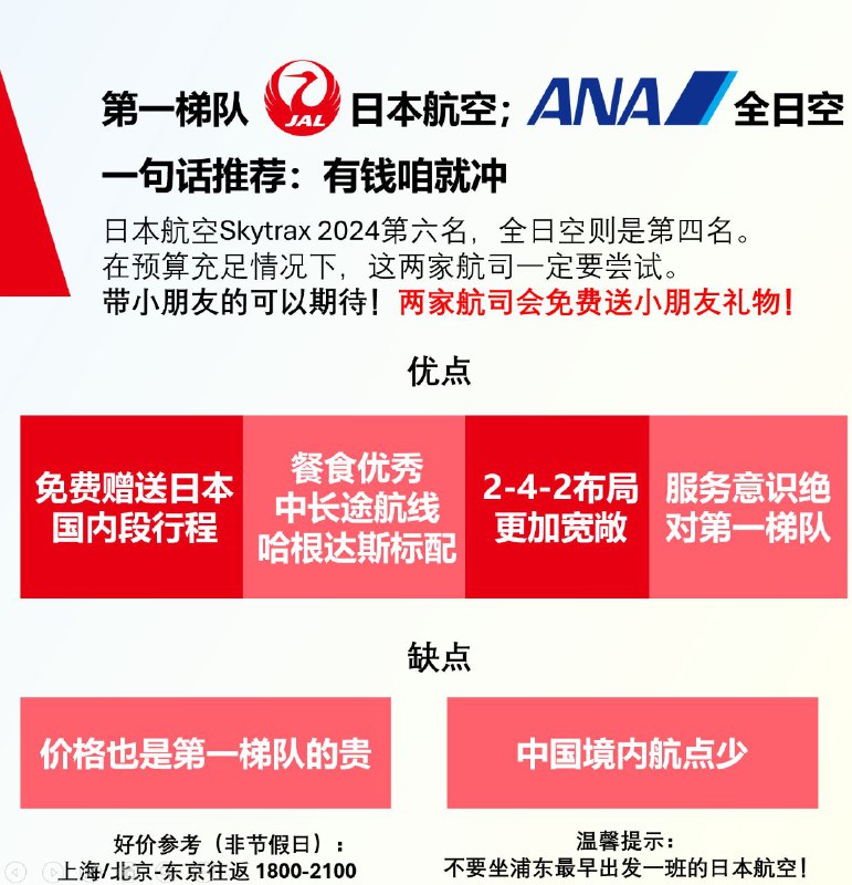 纯个人观点｜首次去日本要怎么选航司发现没把山航贴上，也还没写最近新开的中联航北京