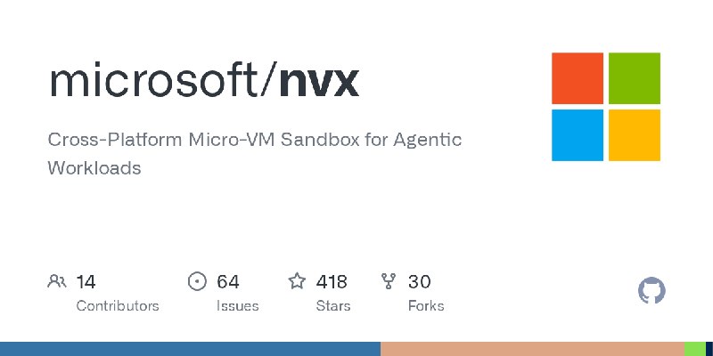 GitHub - microsoft/nvx: Cross-Platform Micro-VM Sandbox for Agentic Workloads