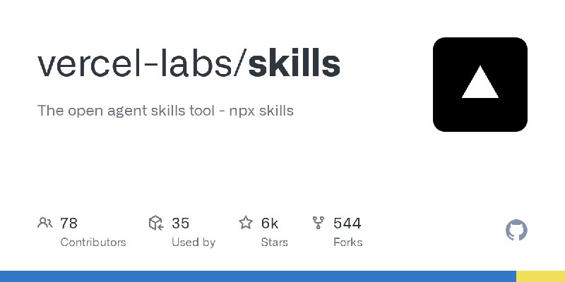 GitHub - vercel-labs/skills: The open agent skills tool - npx skills